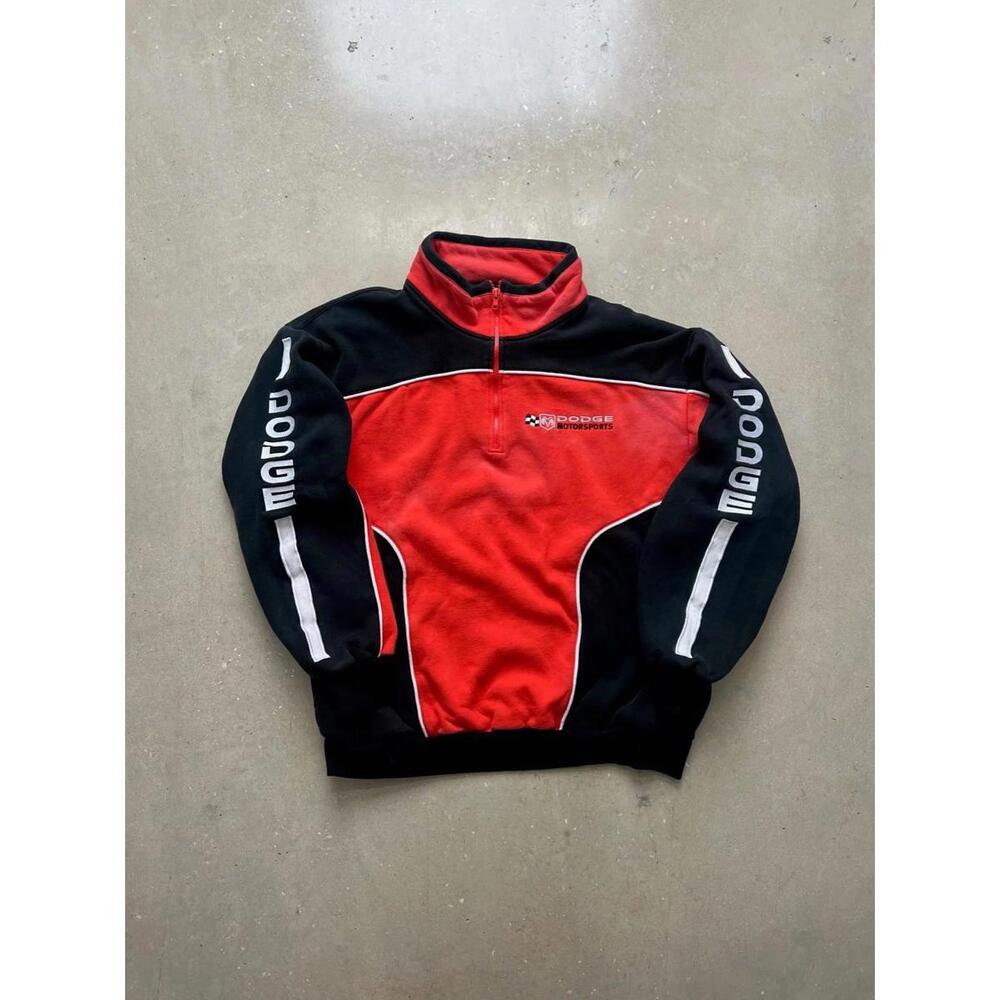 Dodge Motorsports Mens Jacket XL Fleece Zip Up Vintage